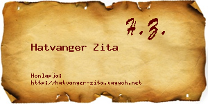 Hatvanger Zita névjegykártya